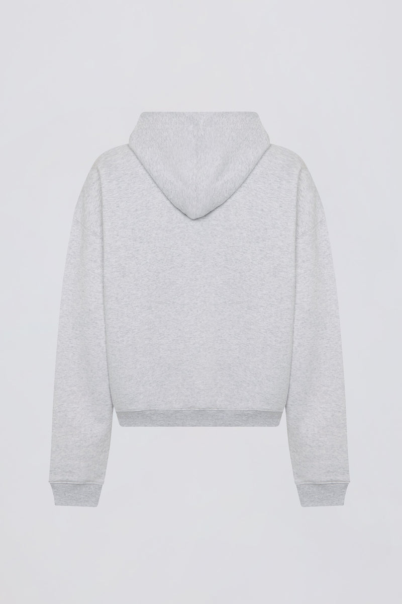 Appliqué Oversized Hoodie in Heather Grey