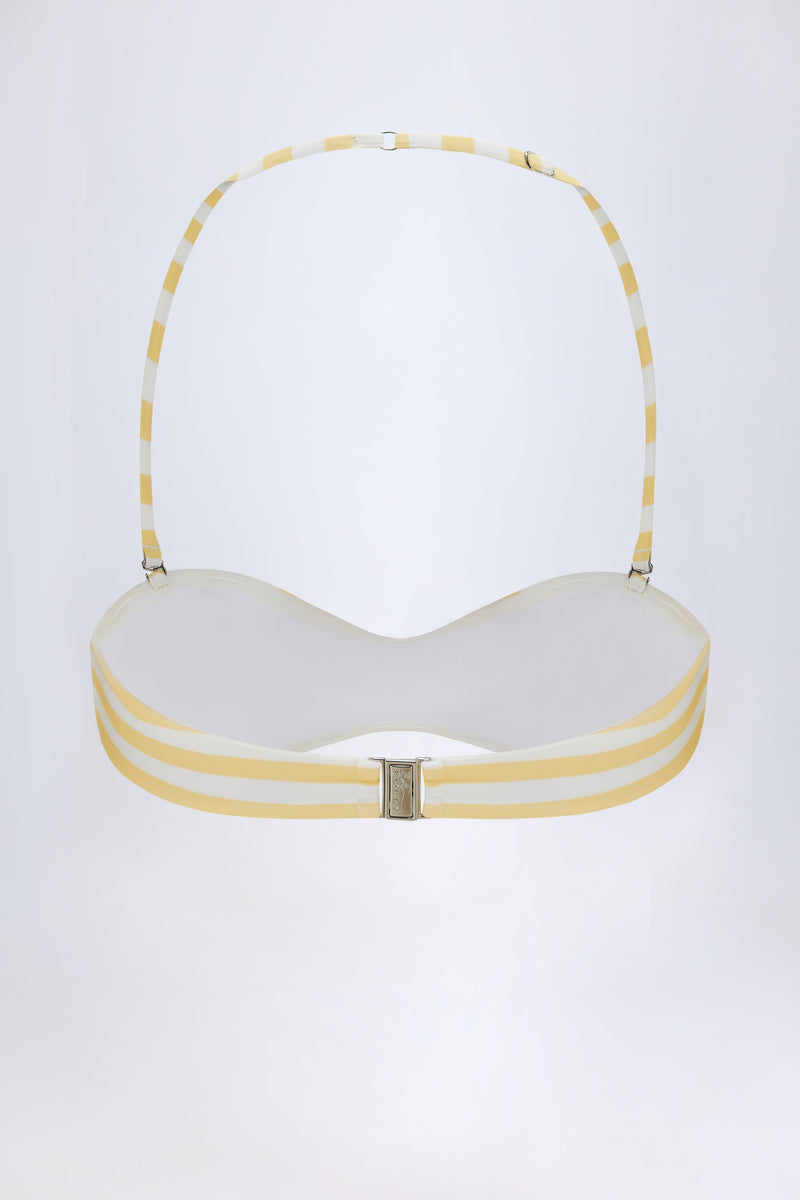 Multiway Bikini Top in Lemon Yellow Stripe