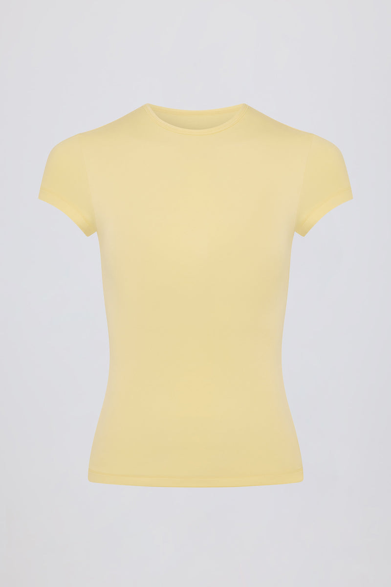 Cut-Out Longline T-Shirt in Lemon