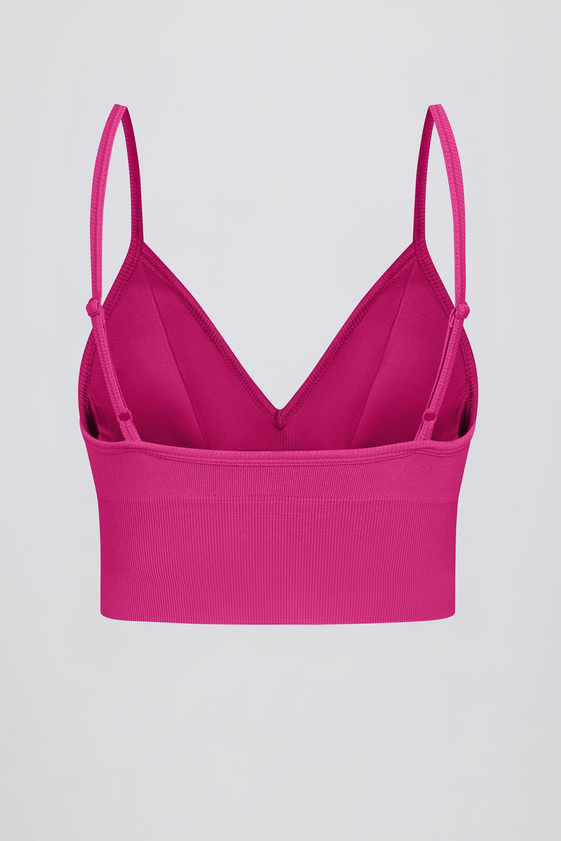 Define Luxe V-Neck Sports Bra in Berry