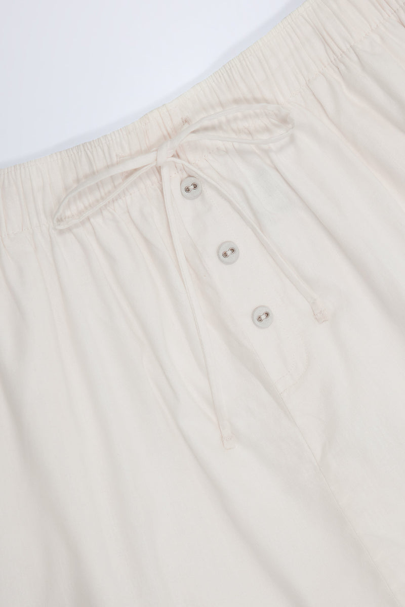 Tie-Front Cotton-Poplin Shorts in White