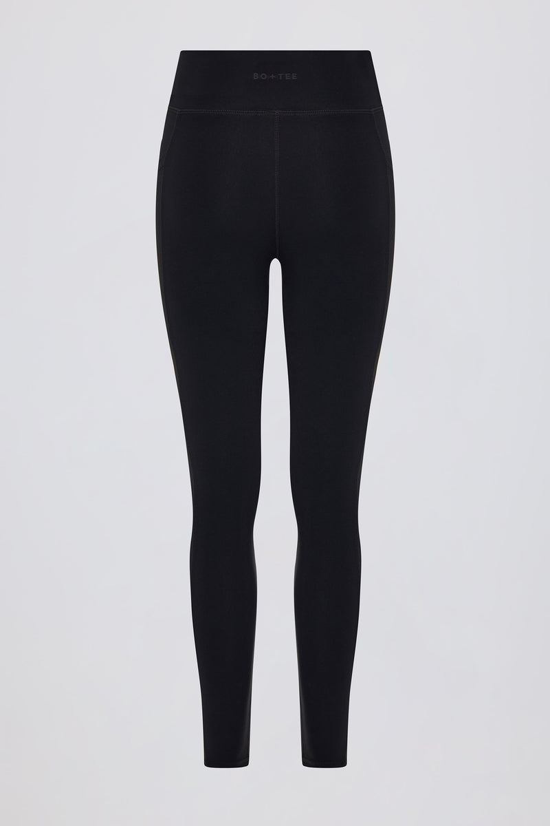 Soft Active Crossover Pocket Leggings in Black