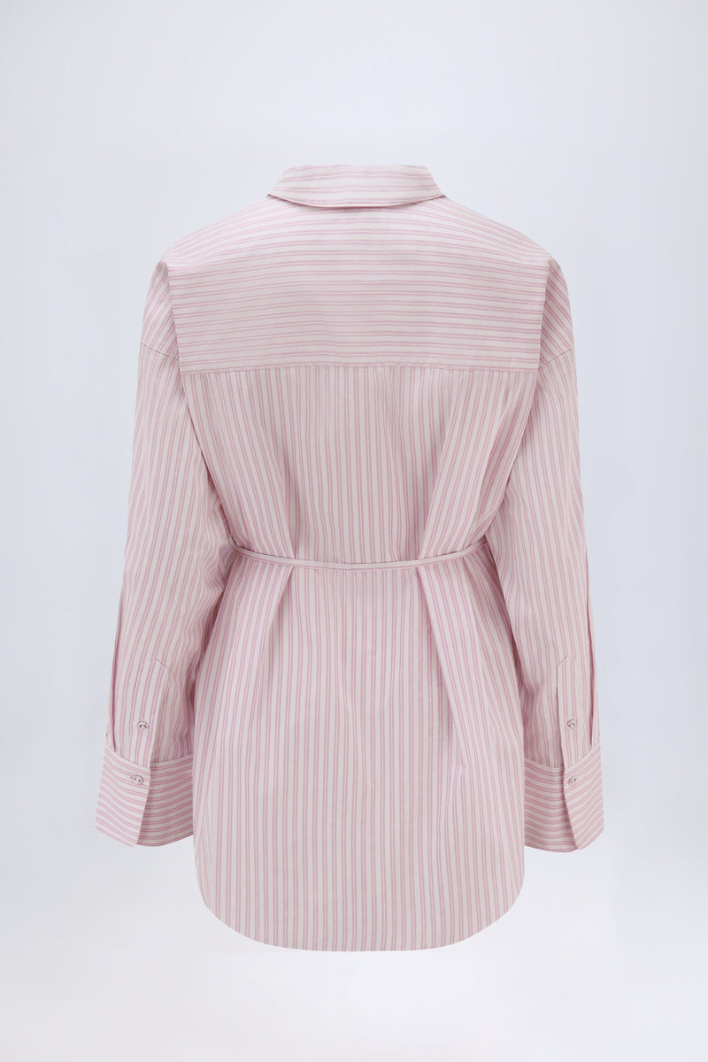 Oversized Shirt in Pink Stripe