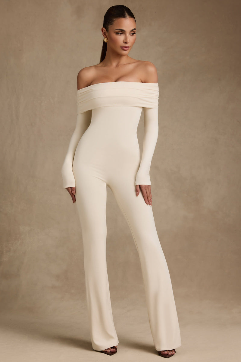 Modal Off-Shoulder Jumpsuit in Ivory