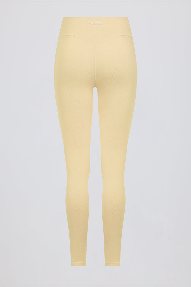 Ruched Mid-Rise Leggings in Lemon Marl