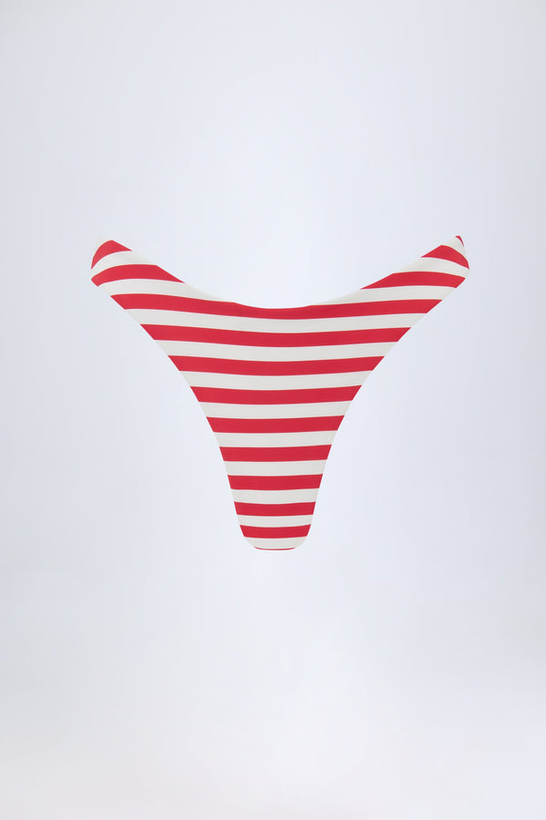 Cheeky Bikini Bottoms in Cherry Red Stripe