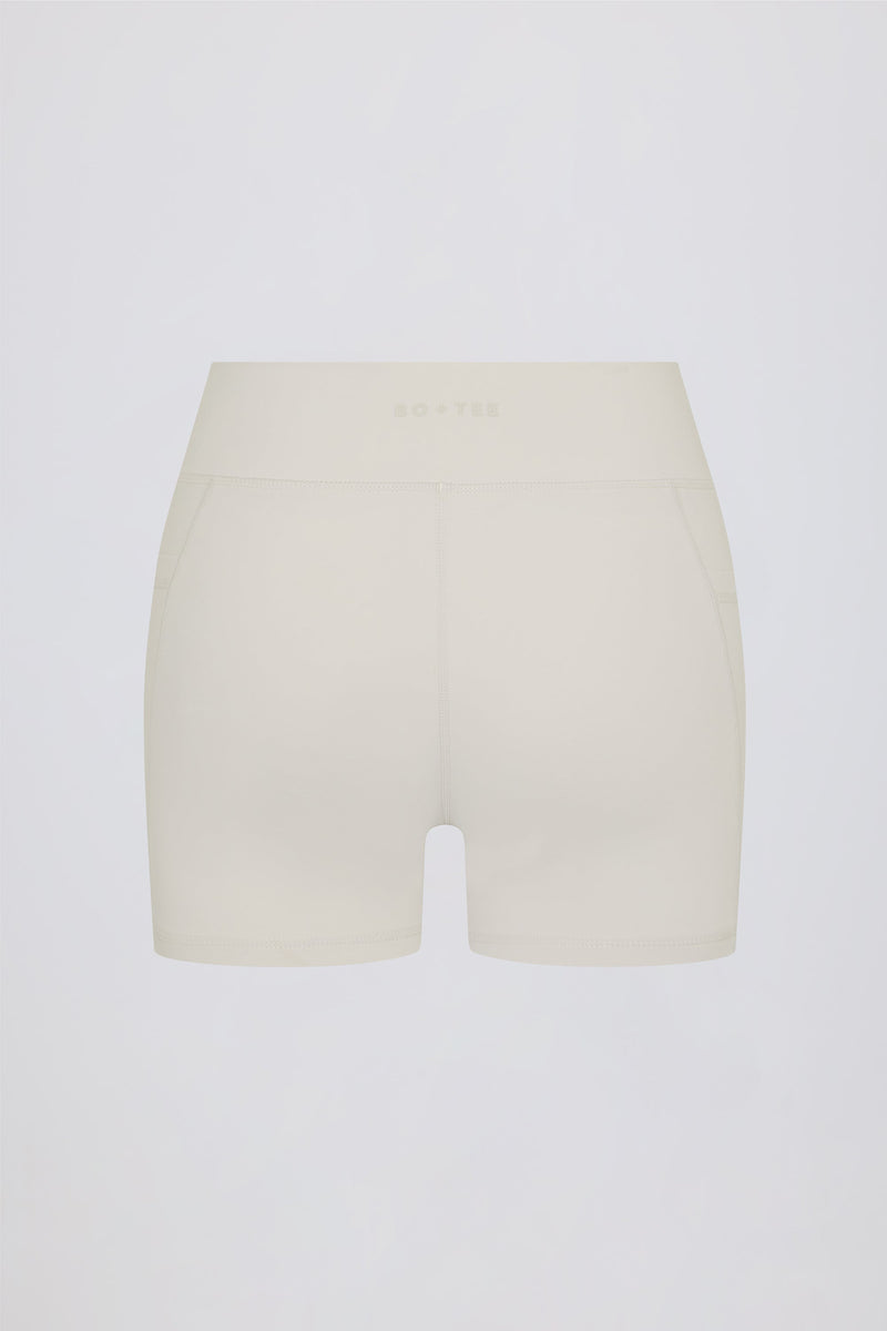 Soft Active Crossover Pocket Shorts in Cream