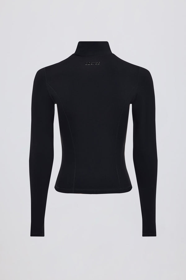 Soft Active Zip-Up Jacket in Black