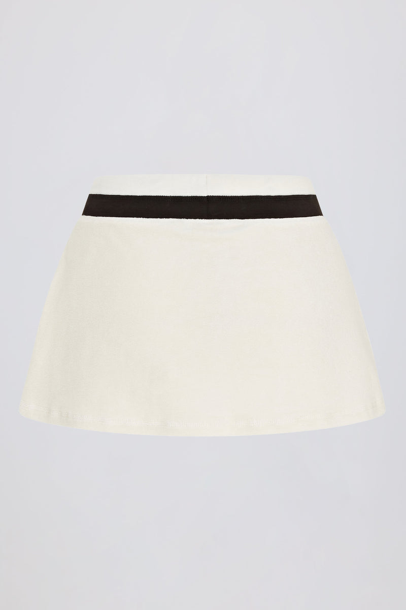 Terry Towelling Drawstring Skort in Ivory