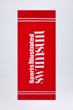 Logo Beach Towel in Fiery Red
