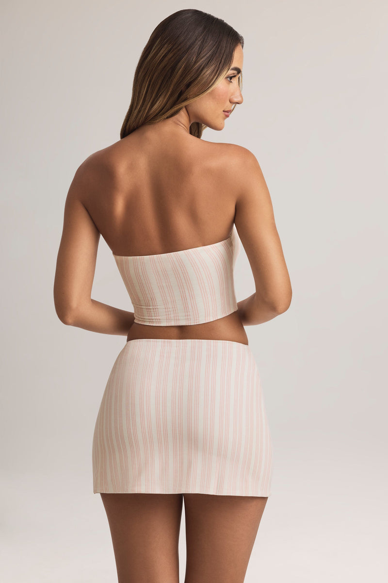 Mid-Rise A-Line Mini Skirt in Stripe Print